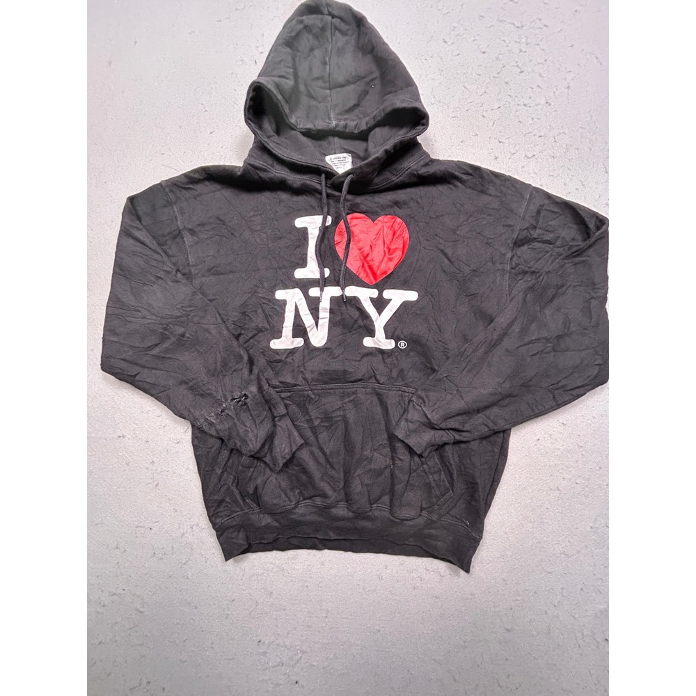I Love NY Hoodie Cotton Polyester Black Small Unisex